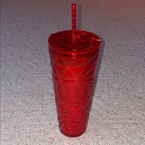 Starbucks Vibrant Red Geometric Tumbler